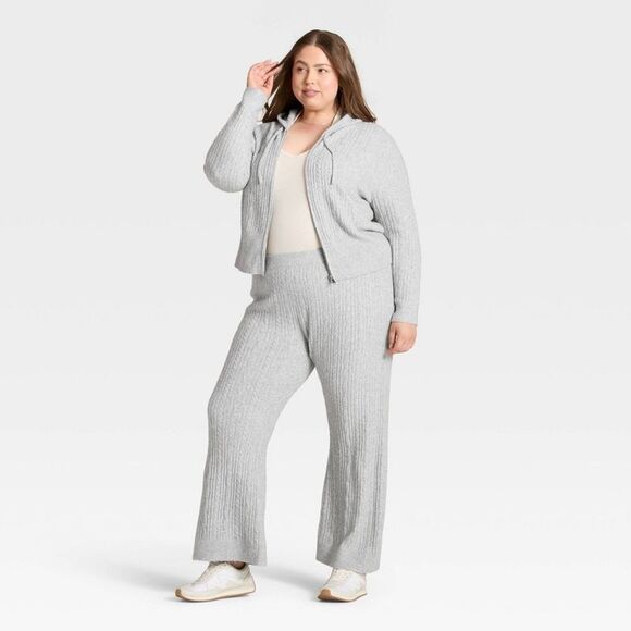 Open Box - Universal Thread - Women's High-Rise Wide Leg Ankle Sweate Gray - Picture 3 of 3